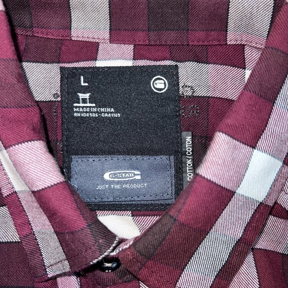 G-STAR Waterpatrol Shirt Mens Large Plaid Flannel Zip Button up - Picture 5 of 10